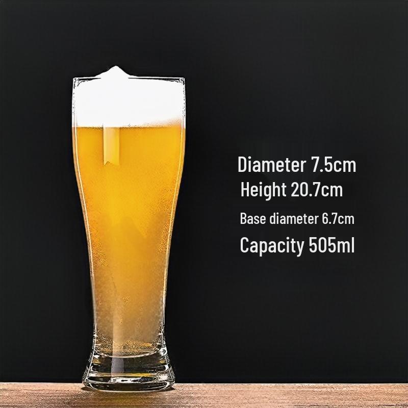 Large Capacity Waist-Slimming Crystal Beer Mug - Thickened Wheat Craft Glass for Household Use