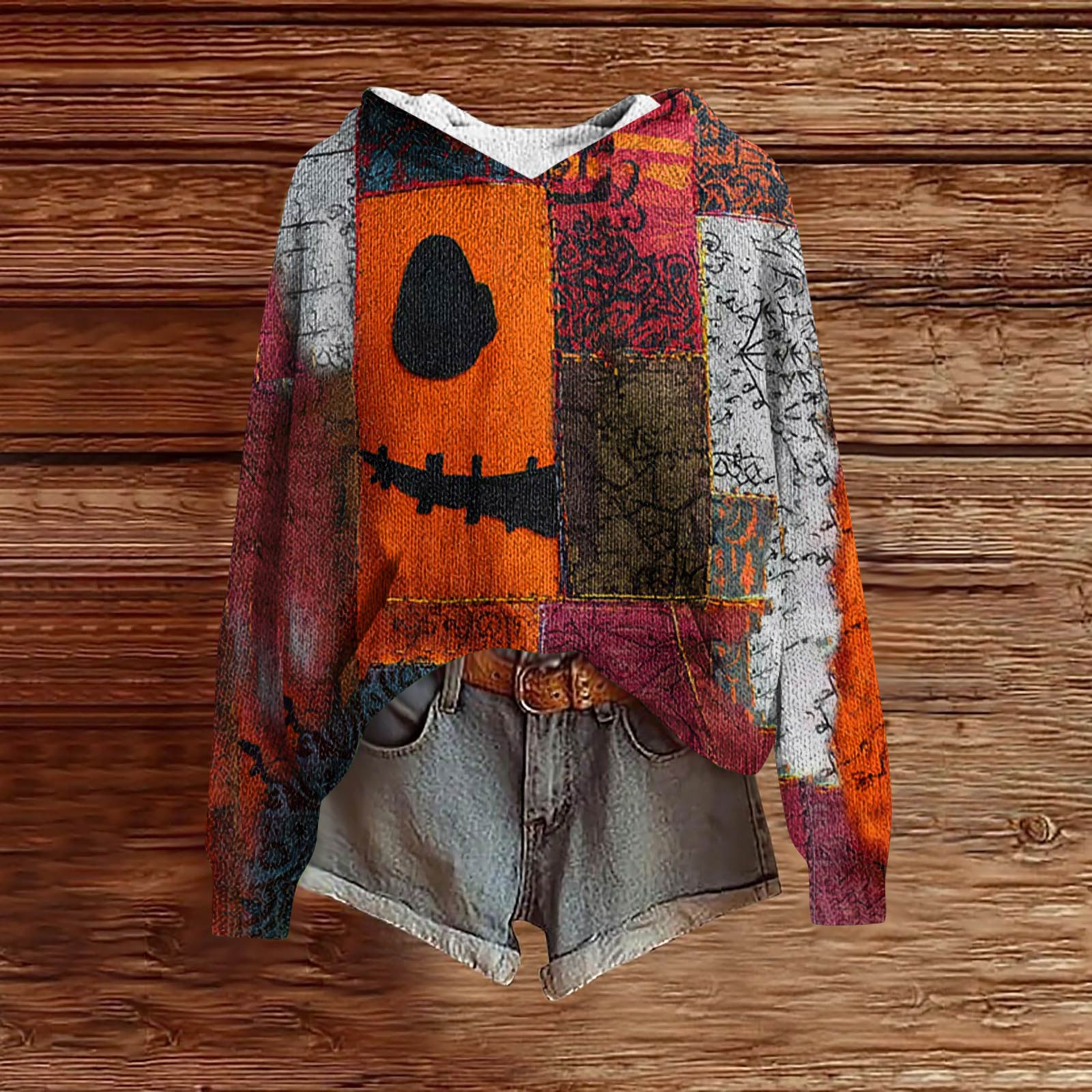 

Женские толстовки Вязаный свитер Милая рубашка Осенний пуловер Толстовка с капюшоном XL