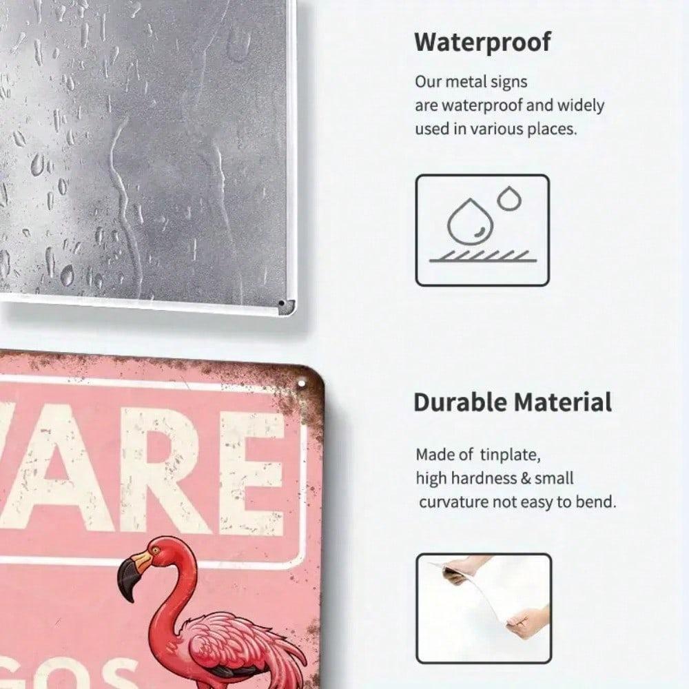 Vintage Flamingo Metal Sign Retro Wall Art Home Garden Decor Tin Plaque