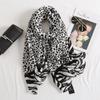 Thin Versatile Color Matching Leopard Print Cotton and Linen Silk Scarf Women's Summer Air-conditioned Room Dual-purpose Long Shawl