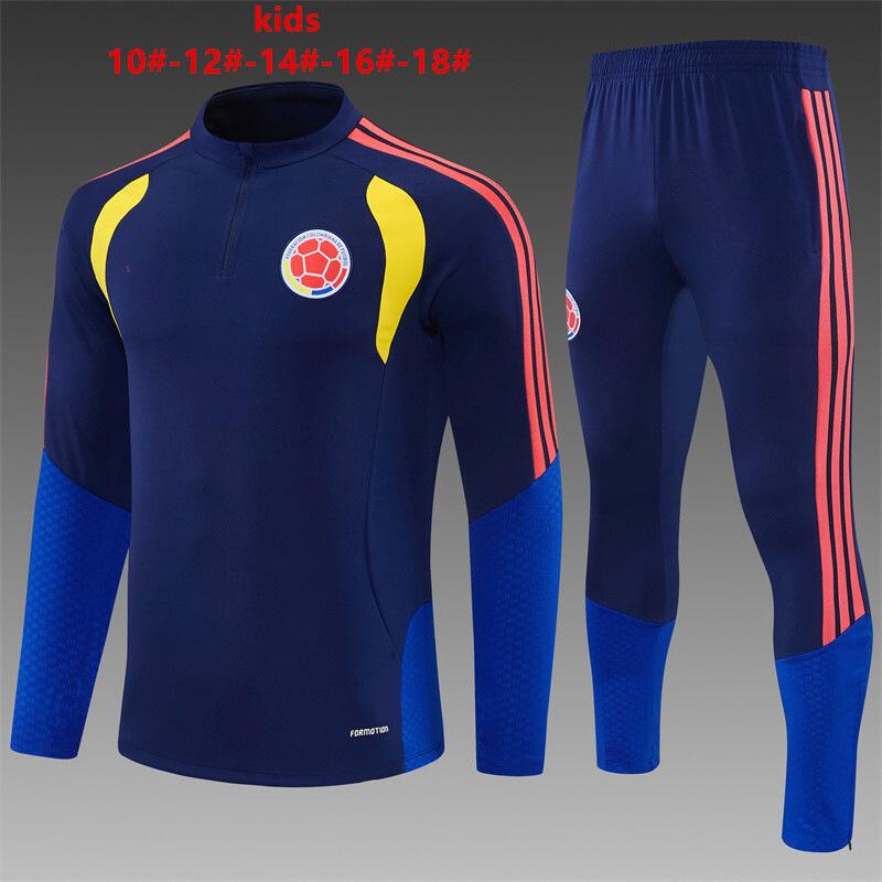 2627 World Cup Kids' Long-Sleeve Half-Zip Training Set - National Team Football Uniform, Quick-Drying & Breathable