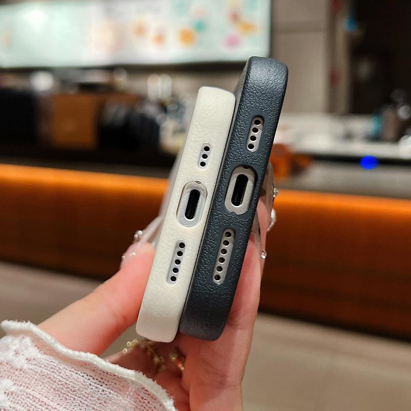 Solid Color Bowknot Patterned Leather Texture Phone Case for iPhone 16 Pro 15 14 Plus 13 12 Pro Max 11 Shockproof Matte Soft Tpu Slim Case Cover