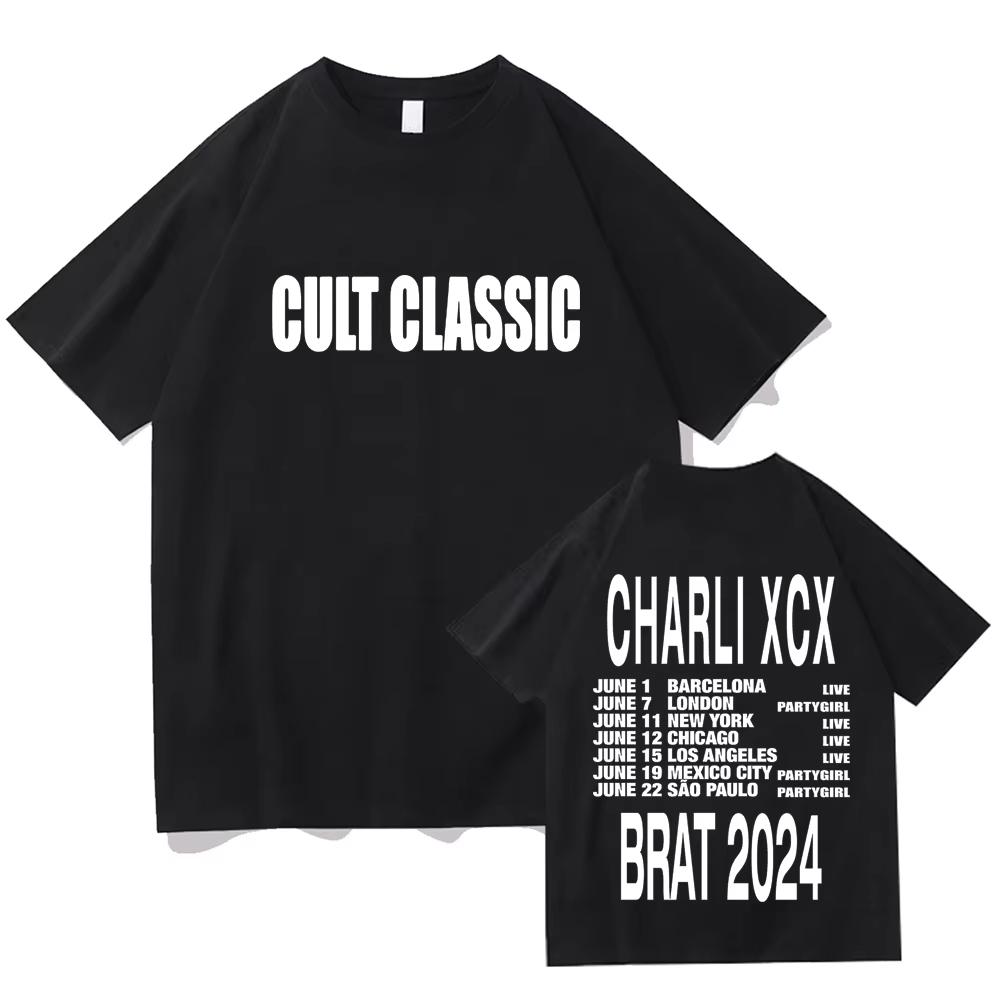 Spring and Summer New Cult Classic Charli Printed Cotton Loose Short Sleeved Round Neck Mens and Womens Casual Fashion Tshirt