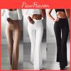 Pantaloni da allenamento a zampa d'elefante da donna, push-up, vita alta, gamba larga, senza cuciture, elastici, per palestra, sport