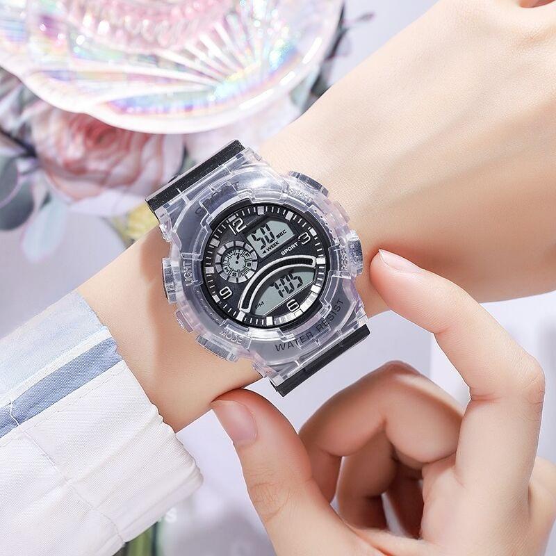 Electronic Watch Translucent Adolescent Student Multi-Functional Sports Electronic Watch