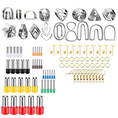Cortadores de Arcilla Polimérica DIY Formas de Cortadores para Hacer Joyería de Polímero con Tarjetas para Pendientes Ganchos