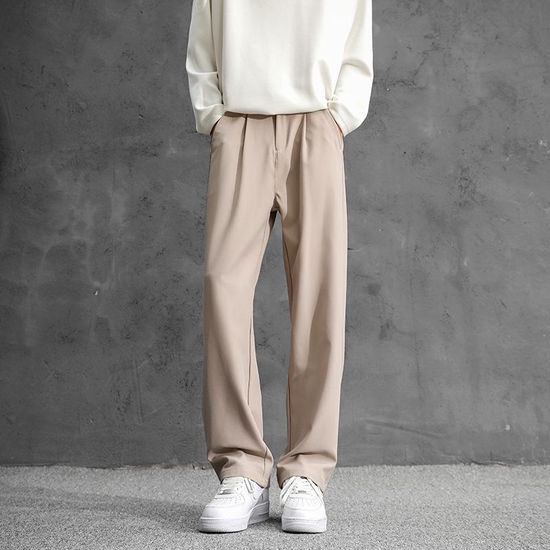 Men’s High-Waisted Black Loose-Fit Straight-Leg Dress Pants – New Autumn Casual.