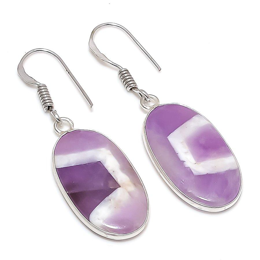 

Natural Chevron Amethyst Gemstone 925 Sterling Silver Jewelry Earring 1.81 o6v64
