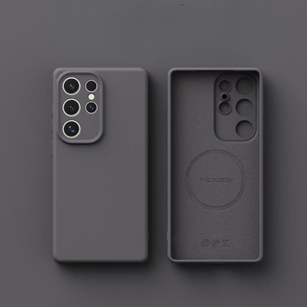 New Samsung S25ulta Liquid Silicone Suitable for S24 Soft Shell Magnetic S23u Full Inclusive Anti Fall Mobile Phone Case Simple