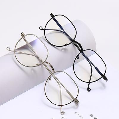 Damen Blaulichtfilter Brille Myopie Brille Oval Vintage Metallrahmen Herren Myopie Brille AC Linse Myopie Brille