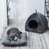 Cat Nest Triangle Warm Closed Cat House Pet Nest Cute Thickened Deep Sleep Dog Nest Pet Supplies Closed Cat Tents Bed