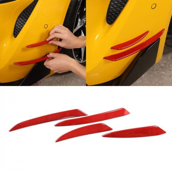 4x Red Front Bumper Canards Diffuser Lip Splitter F For Toyota Supra 19-21