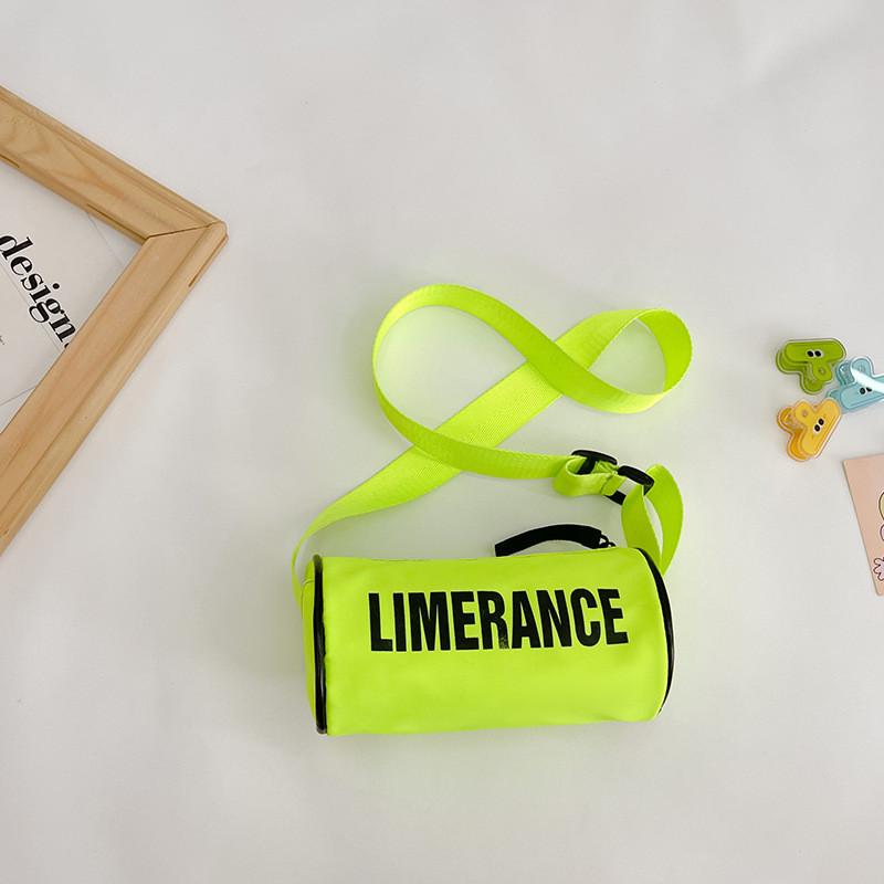 

Trendy Children s Letter Print Round Cylinder Crossbody Bag For Boys And Girls Stylish And Cute Design Perfect For Kids зелений