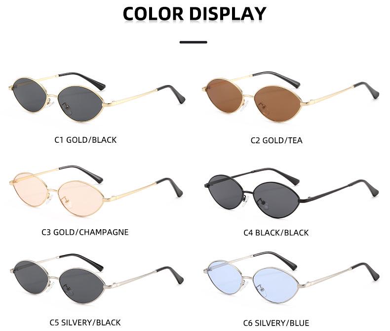 Trendy Euro-American Metal Frame Small Sunglasses for Women: Retro Street Style with High-End Appeal