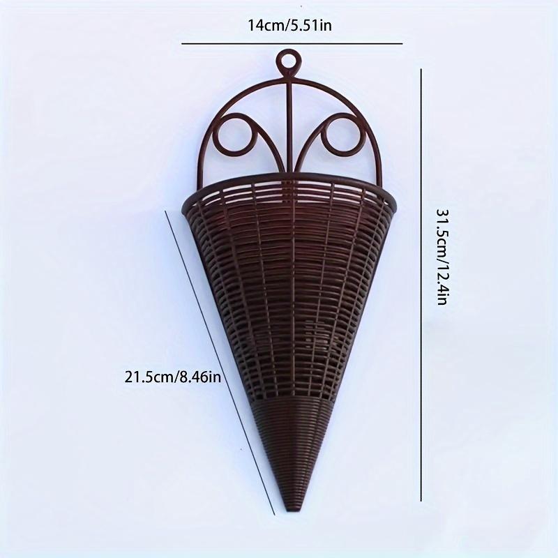 2Pcs Creative Simulation Fan Hanging Vase, Triangle Wall Art Flower Basket, Indoor Wall Hanging Flower Pot Holder Decor