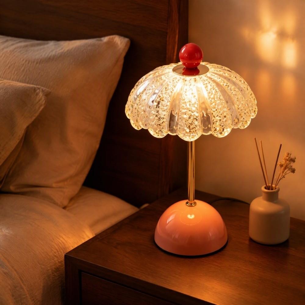 Cream Style Desk Lamp Charging Ambient Night Light Atmosphere Bedside Lamp  Bedroom