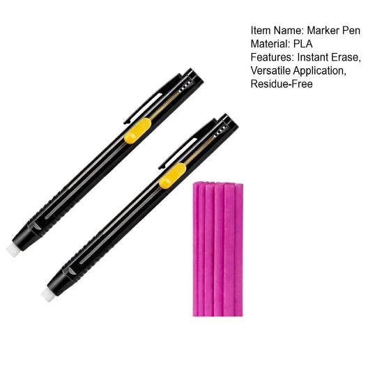 1 Set Heat Erasable Fabric Marker 2 Erasable Chalk Pens Sewing Chalk with 20 Refills for Sewing Quilting Embroidery DIY Crafts