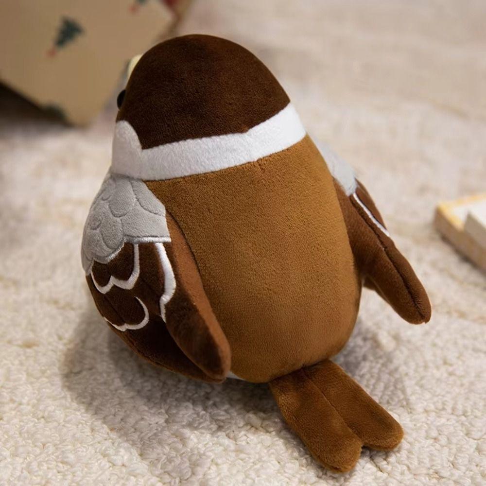 Chubby Round Stuffed Bird Doll Cute Cartoon Simulation Sparrow Doll  Birthday Gift