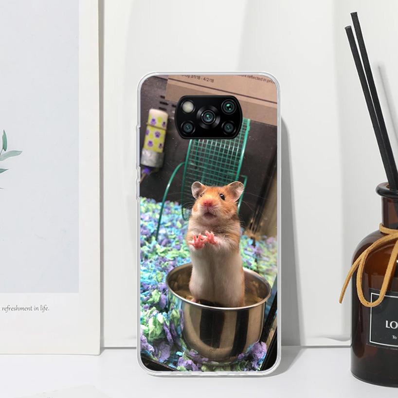 Cute Lovely Pet Hamster Phone Case For Xiaomi Poco X7 X6 X5 M7 M8 Pro F7 Ultra Redmi 15C 15 13C 13 12C 12 10 10C 10A Art Fundas