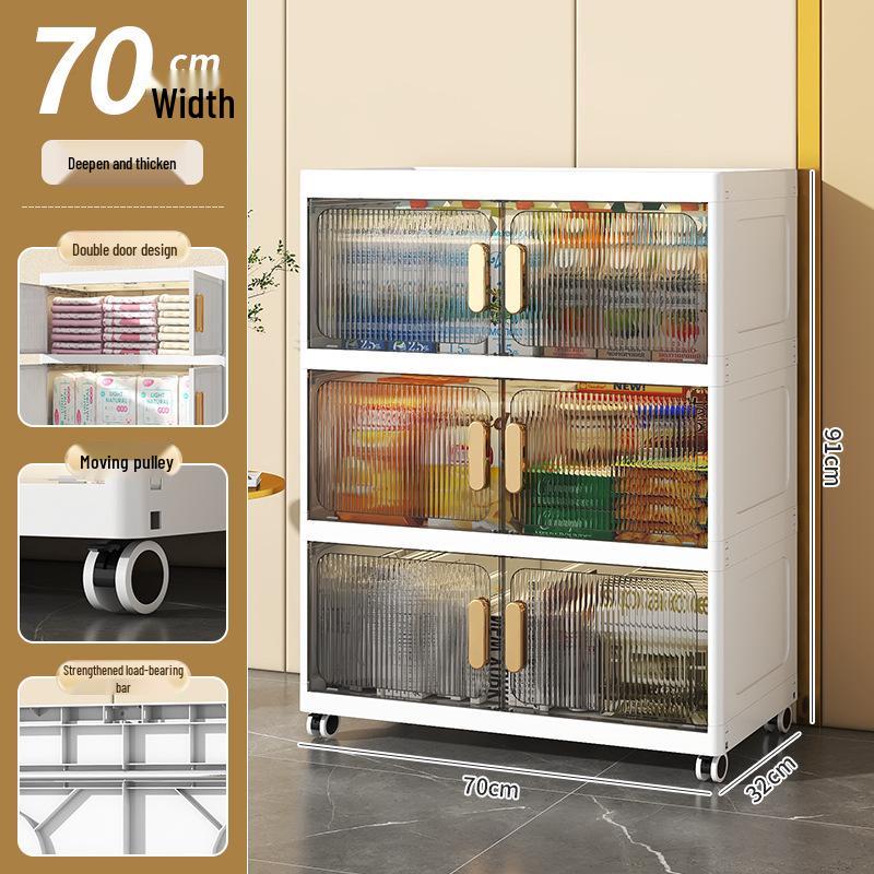 Transparenter Doppeltür-Aufbewahrungsschrank für Schuhe, Schlafzimmer, Wohnzimmer und Snacks