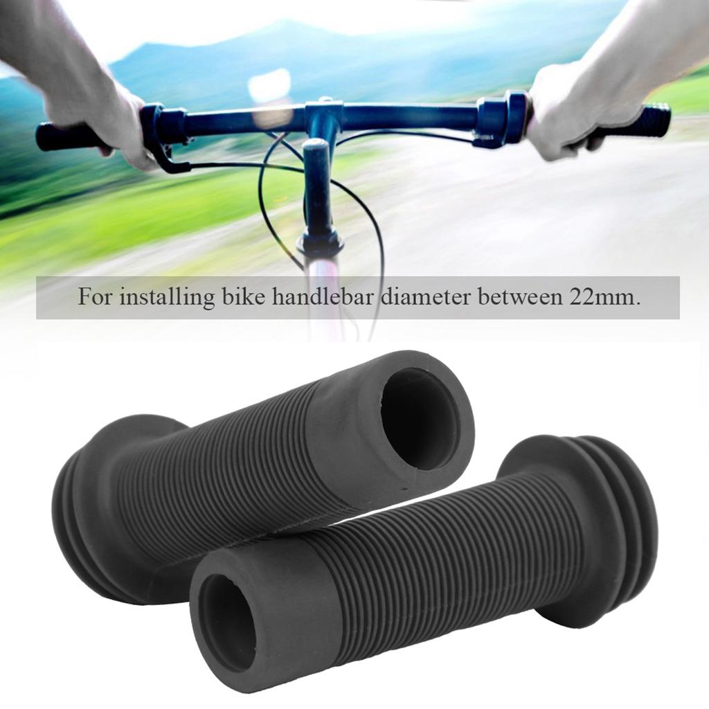 1Pair Ultralight Rubber Children Bicycle Anti Slip Handlebar Handle Grip Cover Accessory for Kid Bike(black )