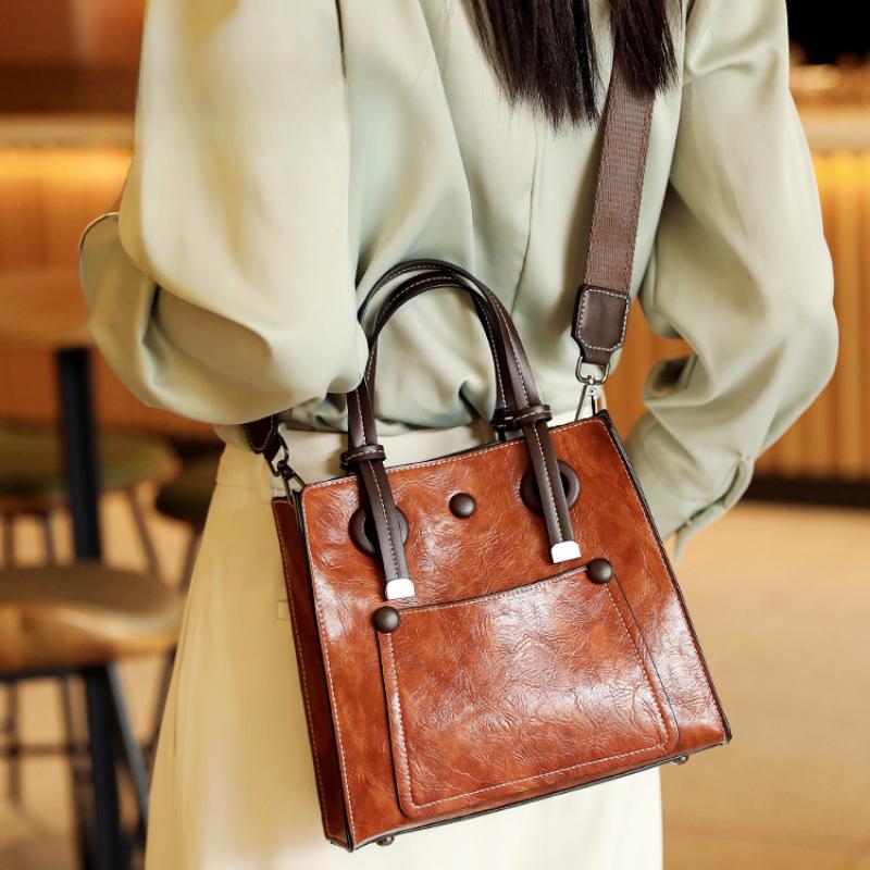 Women's Retro Simple Large-capacity Tote Bag Popular New Shoulder Bag Urban Ladies All-match Handbag