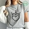Women's Heart Queen T-shirt Queen of Hearts Graphic Tee Love Print Short Sleeve Casual Birthday Valentine's Day Tops  Lover Gift