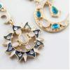 Fashion Star Sun Moon Rhinestone Crystal Stud Dangle Pretty Earrings