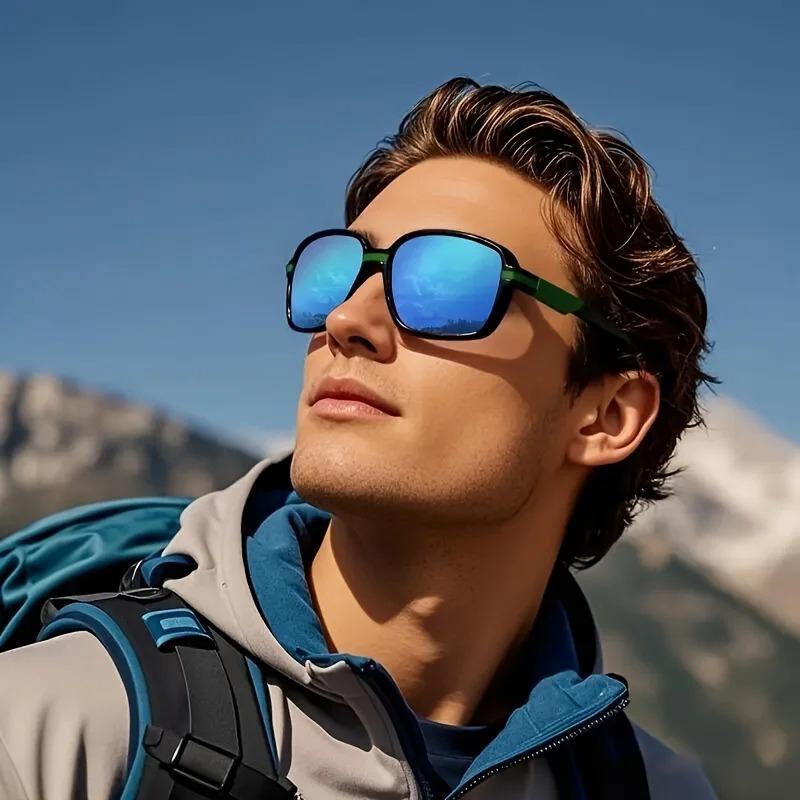 Retro Square Frame Sports Polarized Sunglasses Women's Men's Cycling Hiking Outdoor Travel UV400 UV Protection Trendy Eyewear