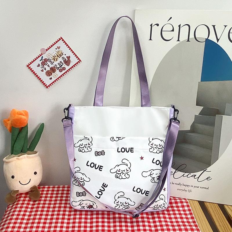 Student tutoring bag, new shoulder bag, fashionable and sweet contrasting color, large-capacity messenger bag.