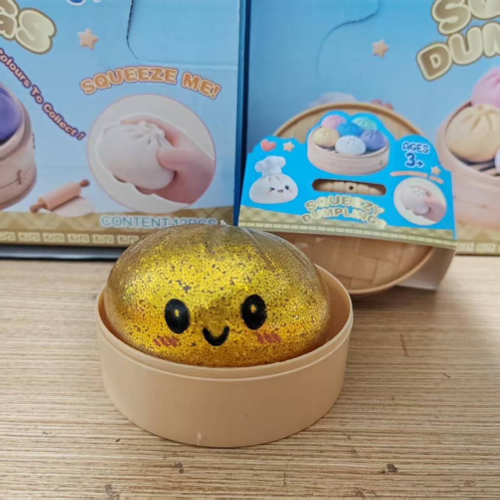 1-12p Push Bubble Colorful Dumpling Squishes Stress With Steamer Cute Anxiety Toy Soft Decompression Dough For Adults Prospector