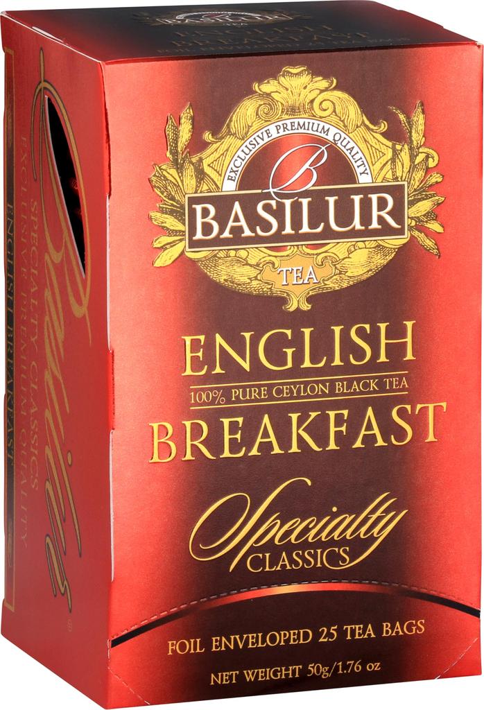 Basil Tea [Black Tea] English Breakfast Tea Bags, 25 Tea Bags, Ceylon Tea, Black Tea [70184]