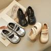Kids Double Straps Leather Shoes for Girls 2025 Autumn New Toddler Dress Shoes Solid Color Princess Elegant School Mary Jane