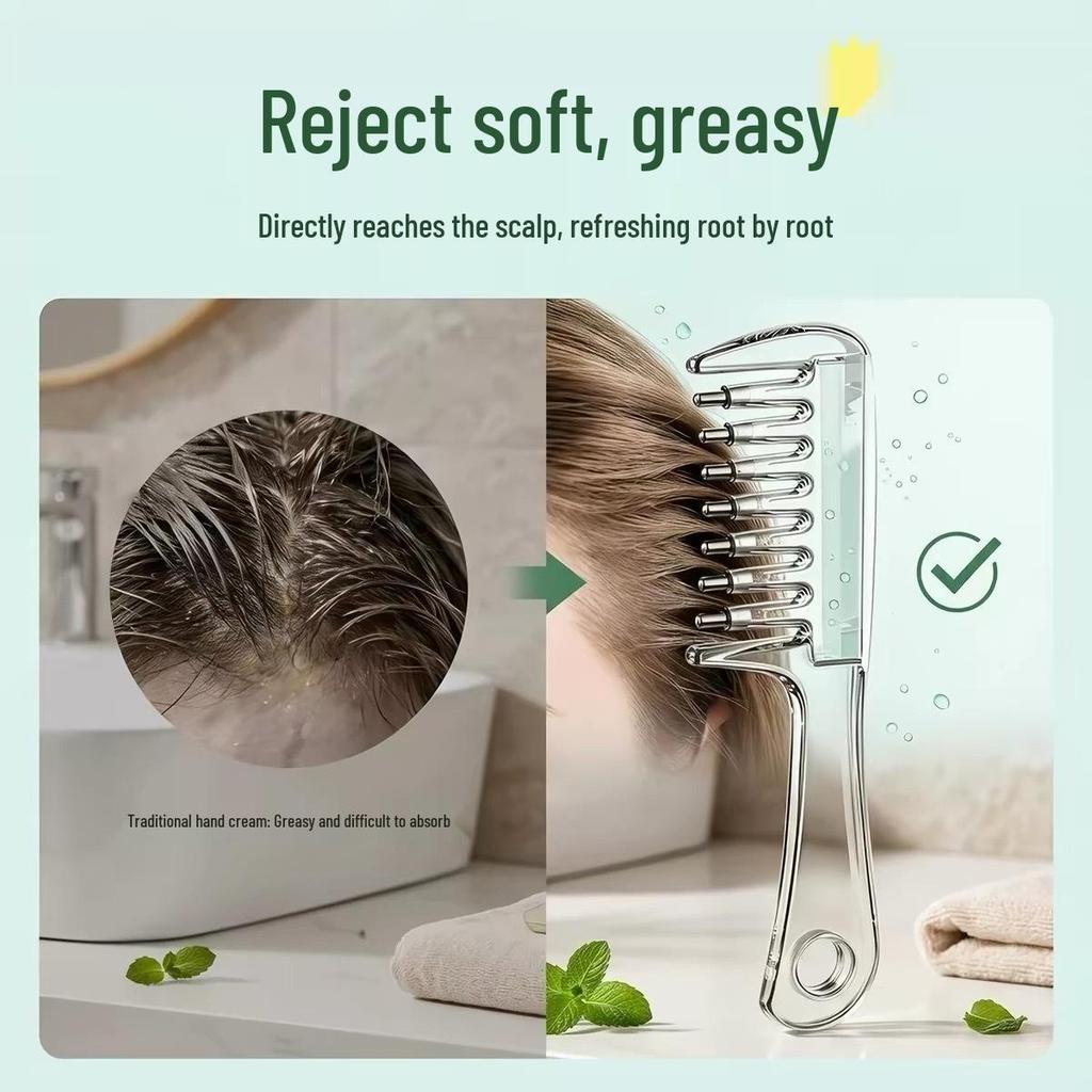 Elastic Scalp Medicine Comb with Liquid Roller Ball for Scalp Care