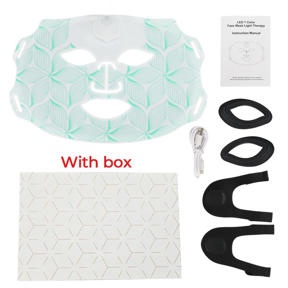 7 Colors LED Face Silicone Mask Flexible Facial Beauty LED Mask Photon Light Rejuvenation Anti-Wrinkle Skin Care Wireless Use