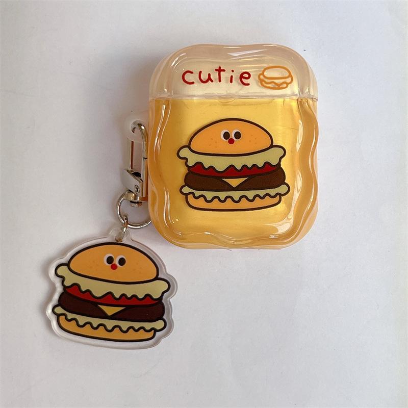 Hamburger Fries Are Suitable for AirPods1 Apple 1/1st Generation Pro1 Bluetooth Wireless Earphone Cover Cartoon Pendant Cute