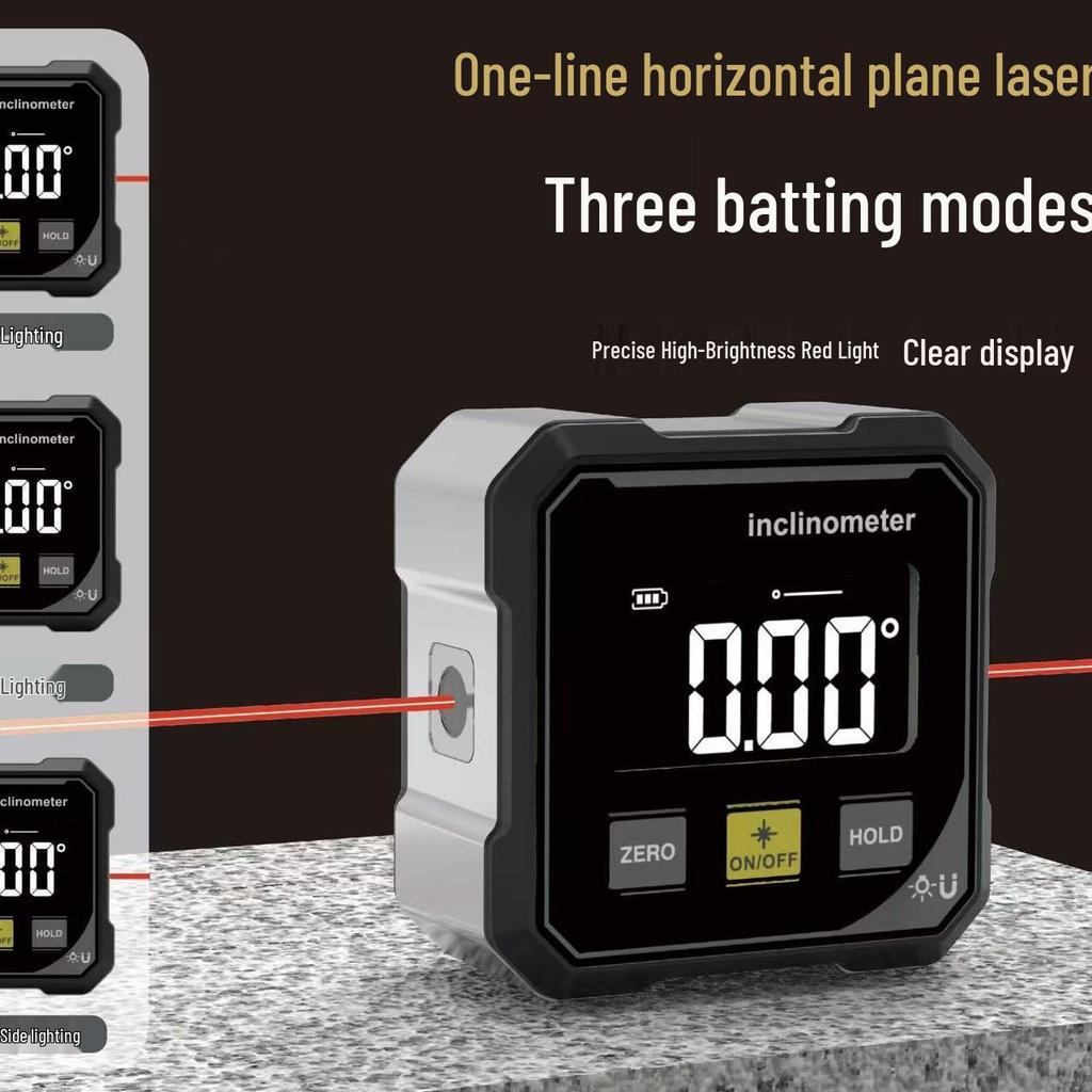 High-Precision Digital Inclinometer with Double Laser and Magnetic Base for Surveying and Engineering