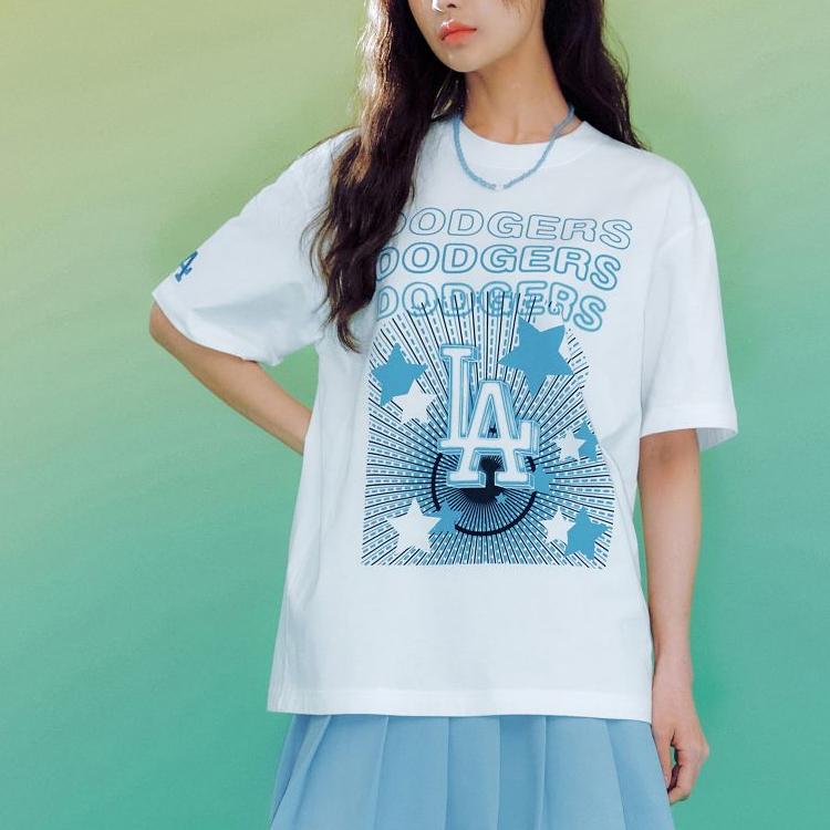 New MLB T Shirts Unisex White 3ATSN0233-07WHS