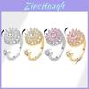 Geometric Adjustable Open Ring With Rotating Snowflake Design For Women Fashion Jewelry