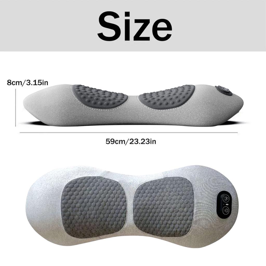 3-in-1 Back Massager Heat Vibration for Back Pain Relief Herniated Disc Stretch Support Traction Lower Back Waist Massage Pillow