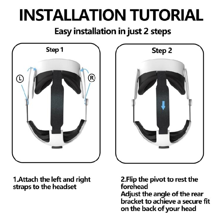 Flipable Head Straps for 3S VR Adjustable Replacement Straps Headband Enhances Support and Reduce Head Pressure