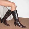 2026 Designer Winter Woman High Boots Fashion Pointed Toe Long Boots Shoes Ladies Elegant Fine and Fine Women's Knight Bootties