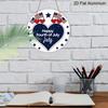 2D Flat 1pc, 8x8 In, July 4th Happy Round Aluminum Metal Sign - Patriotic American Flag & Heart Design, Wall Decor for Home, Office, Kitchen, Bedroom