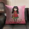 Cartoon SSantoro Gorjuss Cushion Cover Natural Linen Organic Fabric DoubleSided Printing Sofa Home Decor Gift Pillow Case