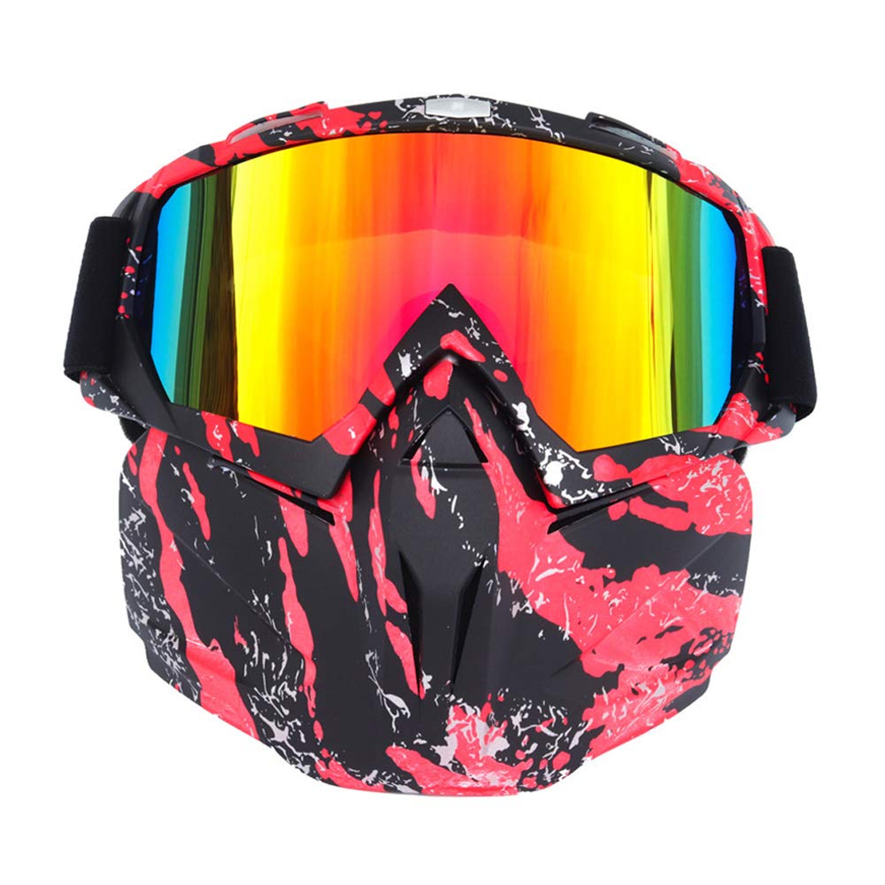 Yemax Cycling Motorcycle Protective Full Face Goggles with UV Detachable Face Impact Protective Eyewear for and Skiing Glasses, Eyewear, Sunglasses,