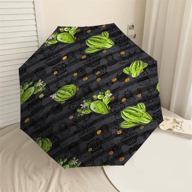 

1PC Cactus Pattern Umbrella-8-Rib Reinforced, Automatic Open, Lightweight & Durable, Cute Fashion Accessory for Outdoor-P85
