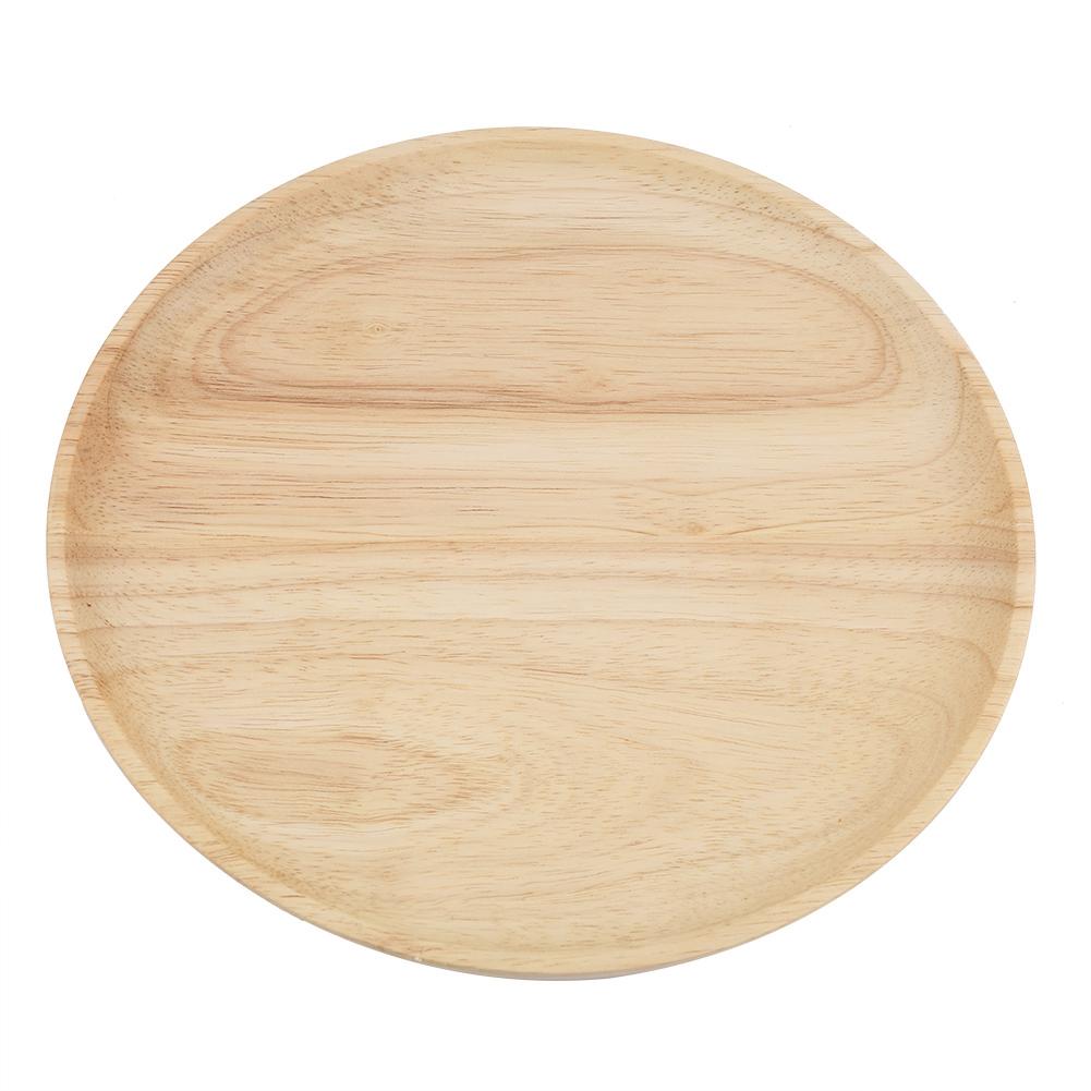 Elegant Round Wood Tea Tray Sushi Snacks Fruits Serving Plate Dish for Home Restaurant 12.5cm