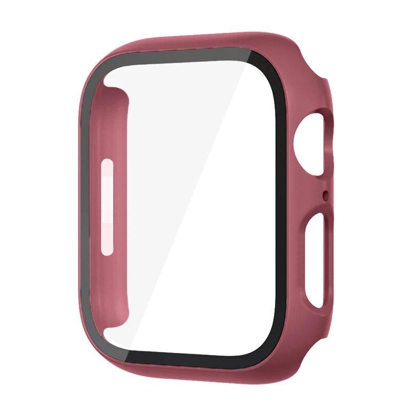 Glass+Cover For Apple Watch Case 8 7 6 SE 5 3 iWatch Accessorie Screen Protector Apple Watch Serie 45mm 41mm 44mm 40mm 42mm 38mm 49mm