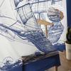 Vintage Sailing Ship Seagull Sheer Curtains for Living Room Decoration Window Curtains for Kitchen Tulle Voile Organza Curtains