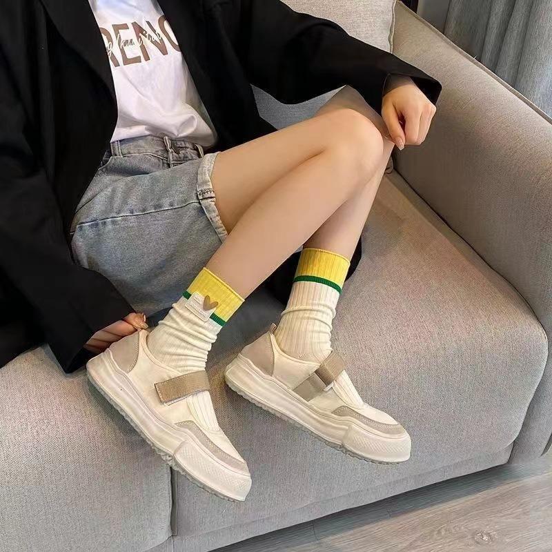 Women's Winter Colorful Double-needle Pink Dopamine-themed Pile Socks for Women's Mid-calf Socks Trend